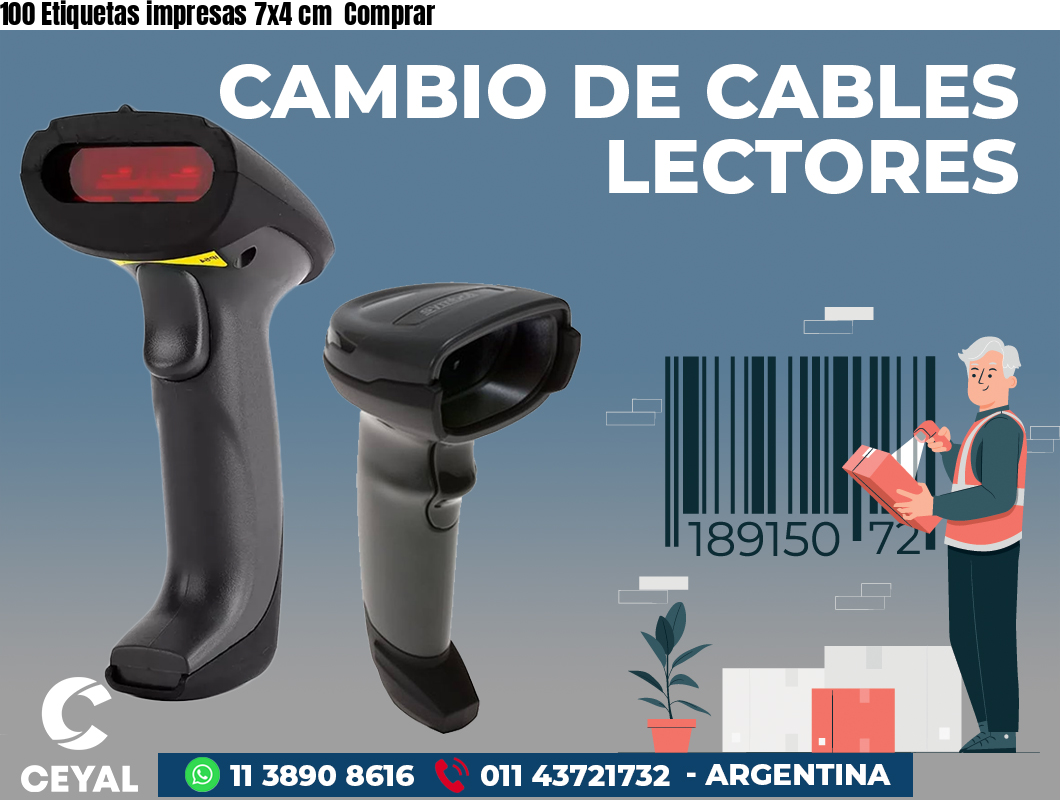 100 Etiquetas impresas 7x4 cm  Comprar