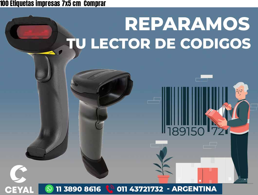 100 Etiquetas impresas 7x5 cm  Comprar
