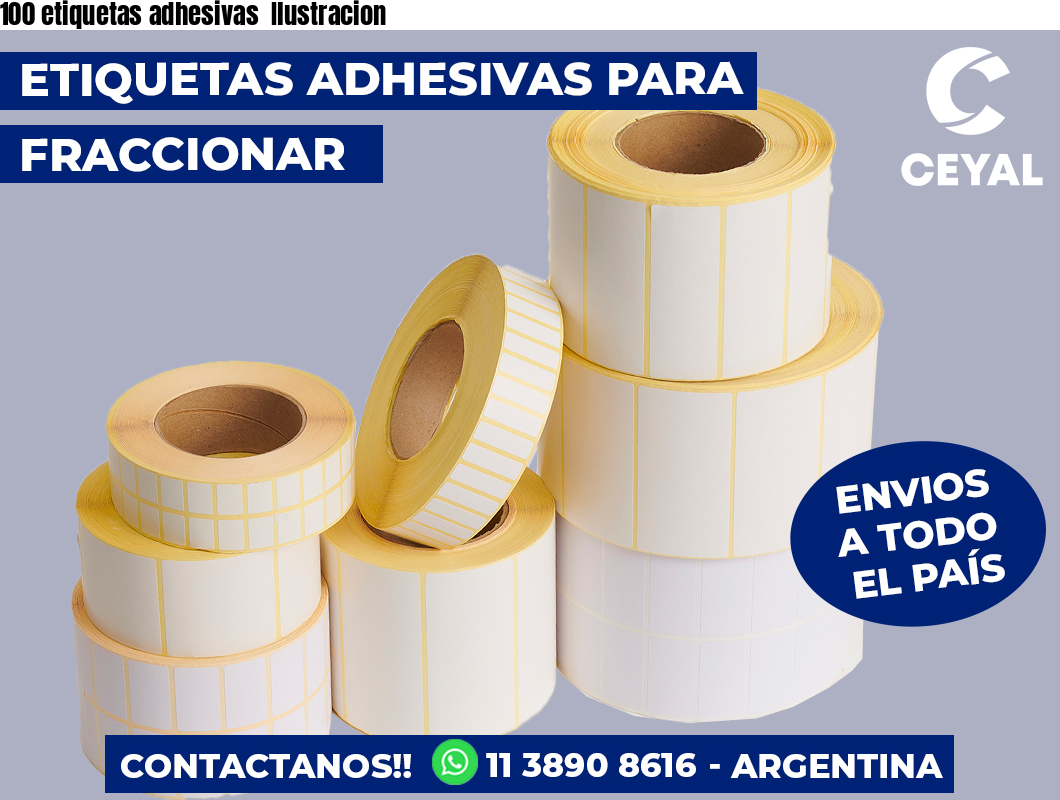 100 etiquetas adhesivas Ilustracion