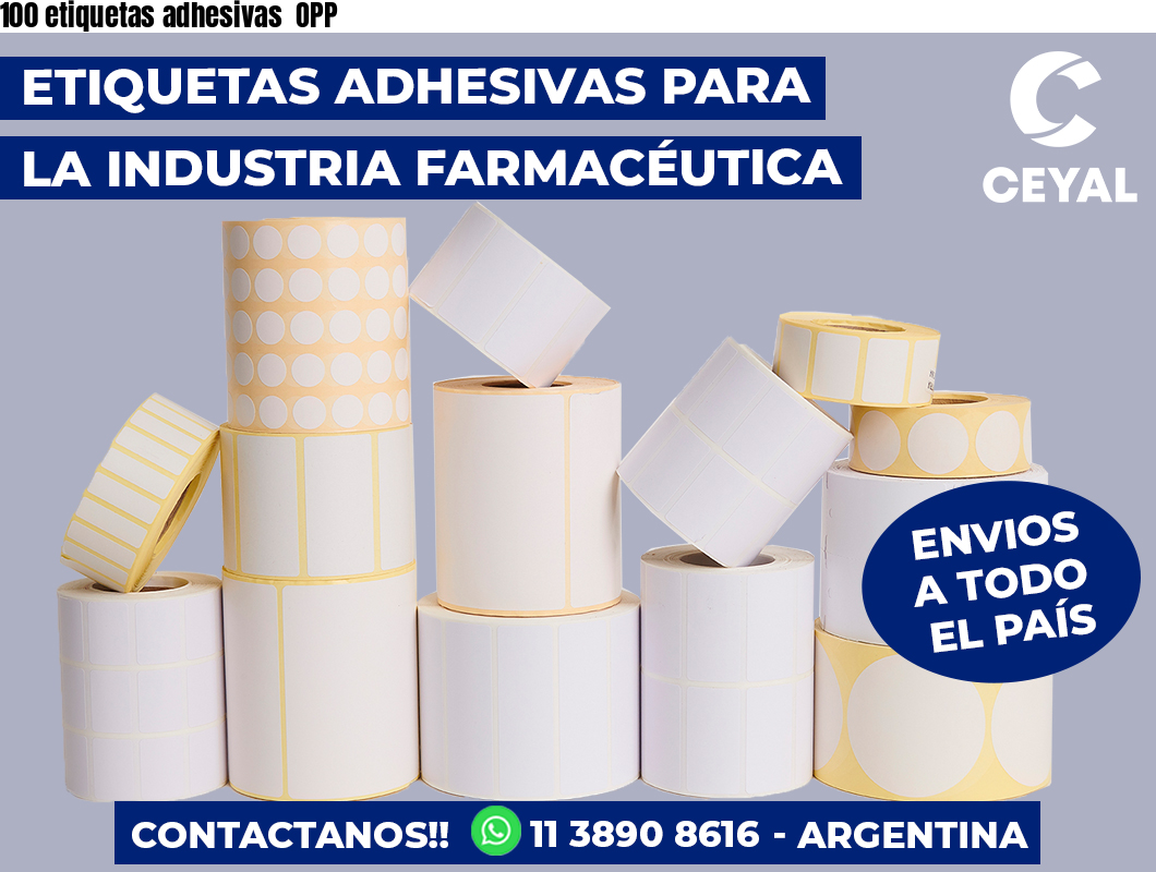 100 etiquetas adhesivas OPP