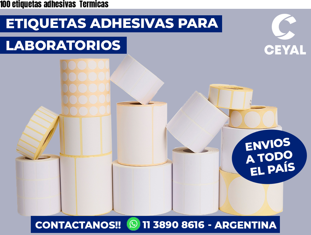 100 etiquetas adhesivas  Termicas