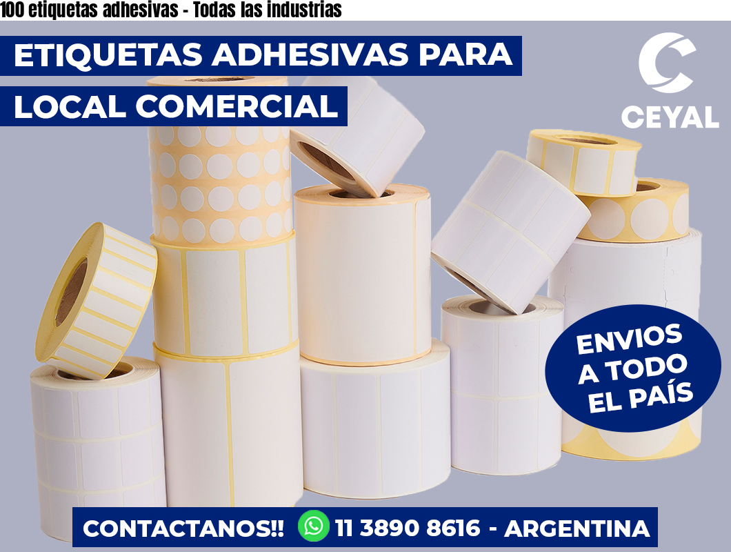 100 etiquetas adhesivas - Todas las industrias
