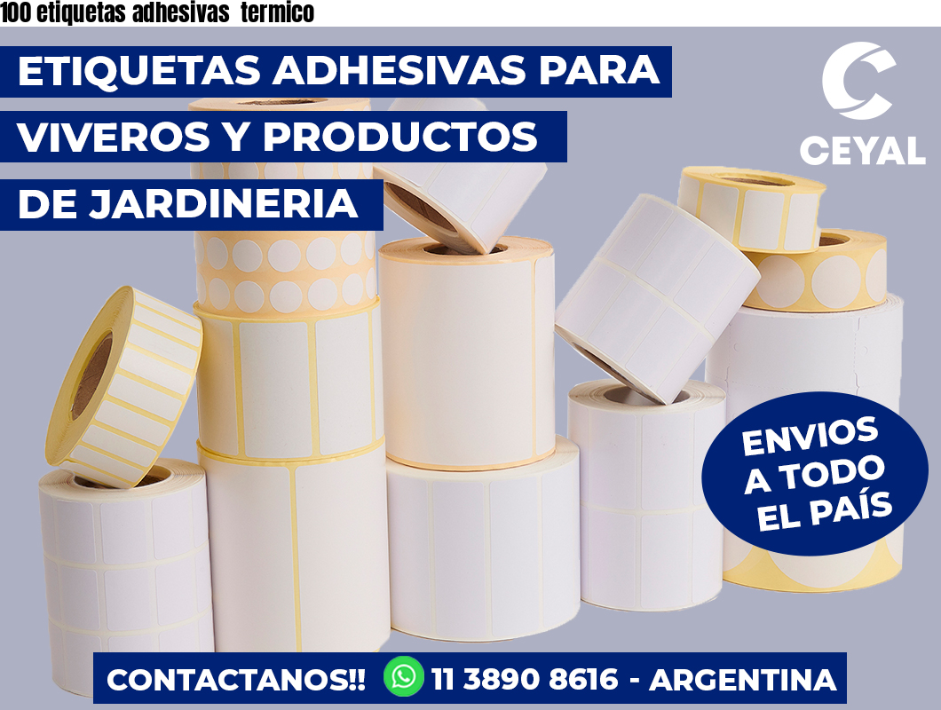 100 etiquetas adhesivas termico