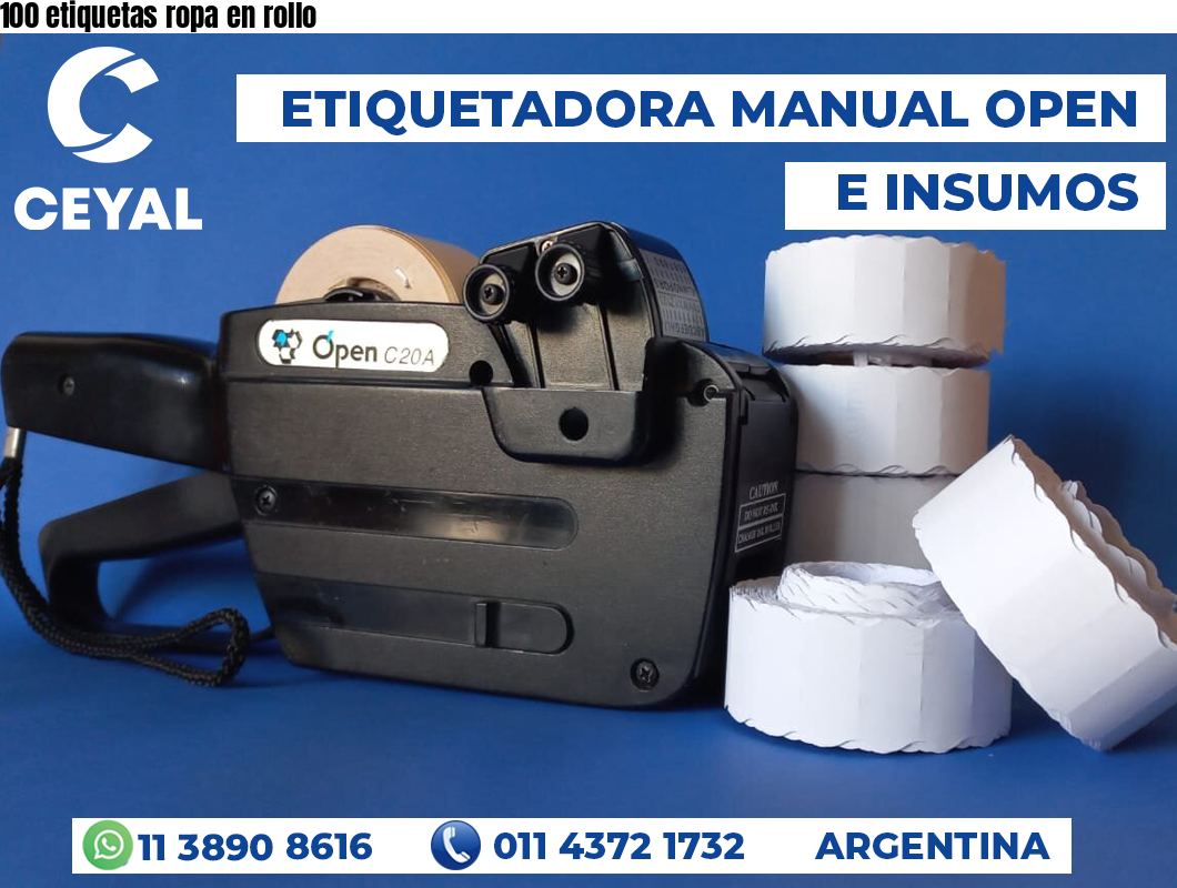 100 etiquetas ropa en rollo
