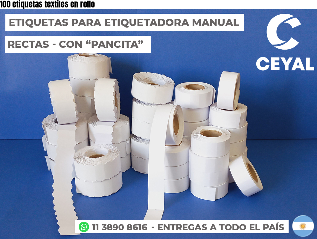 100 etiquetas textiles en rollo