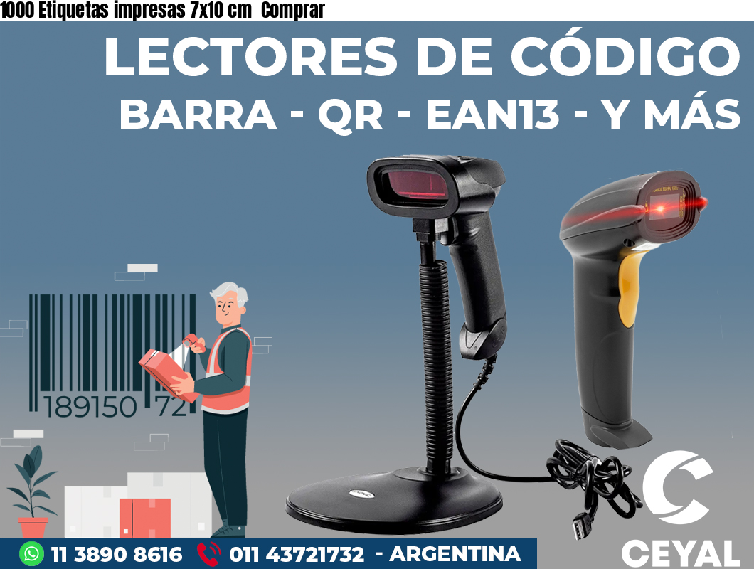 1000 Etiquetas impresas 7x10 cm  Comprar