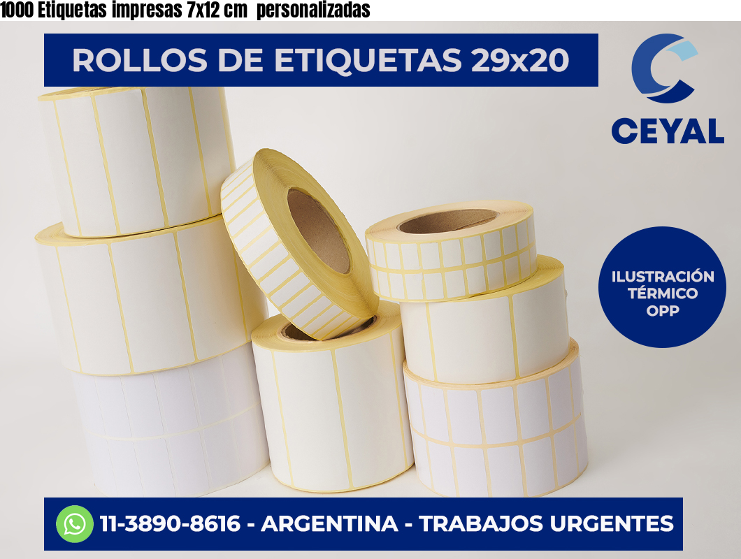 1000 Etiquetas impresas 7×12 cm  personalizadas