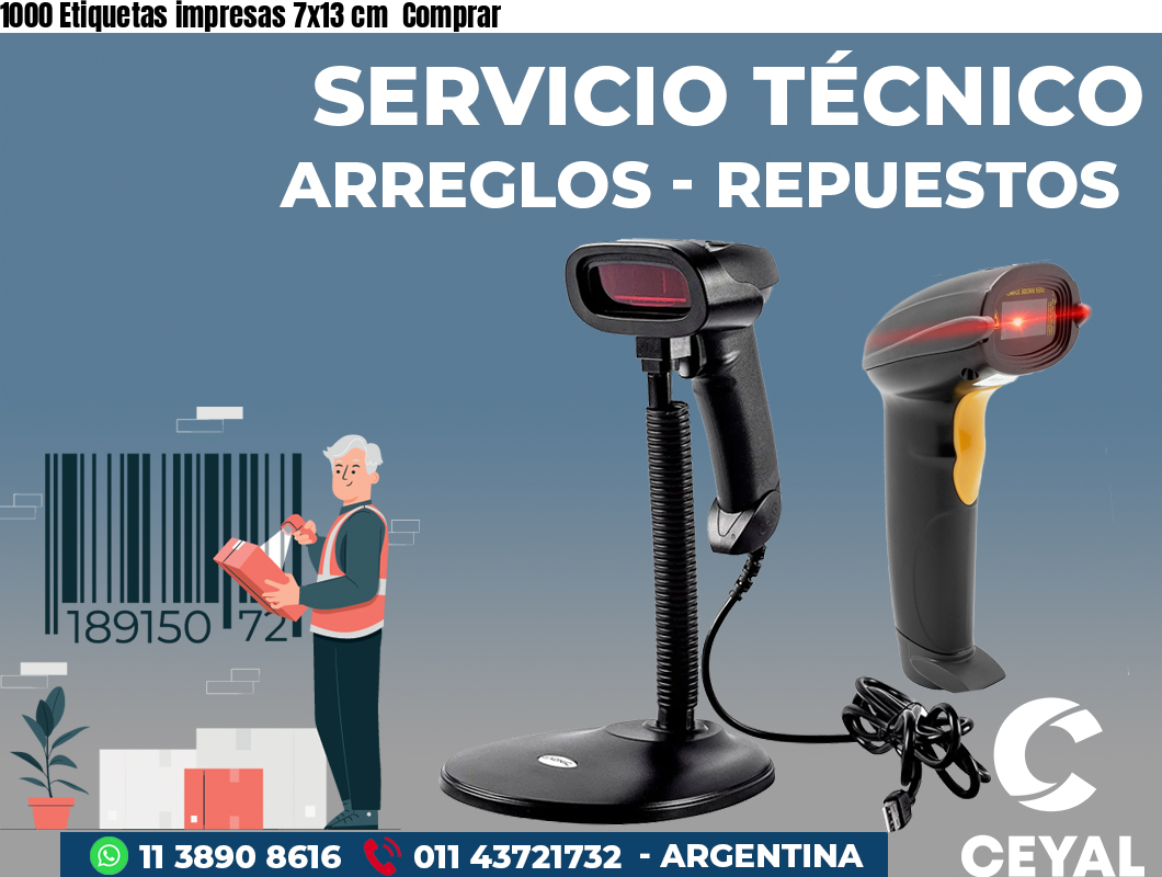 1000 Etiquetas impresas 7x13 cm  Comprar