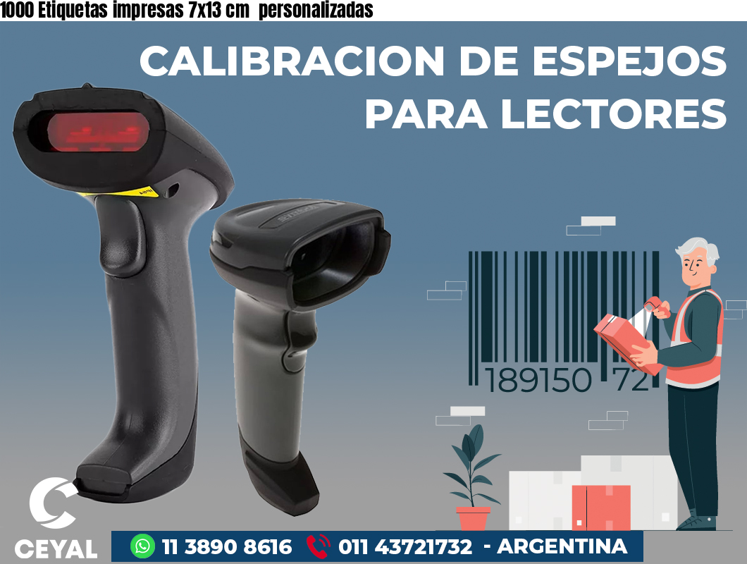 1000 Etiquetas impresas 7x13 cm  personalizadas