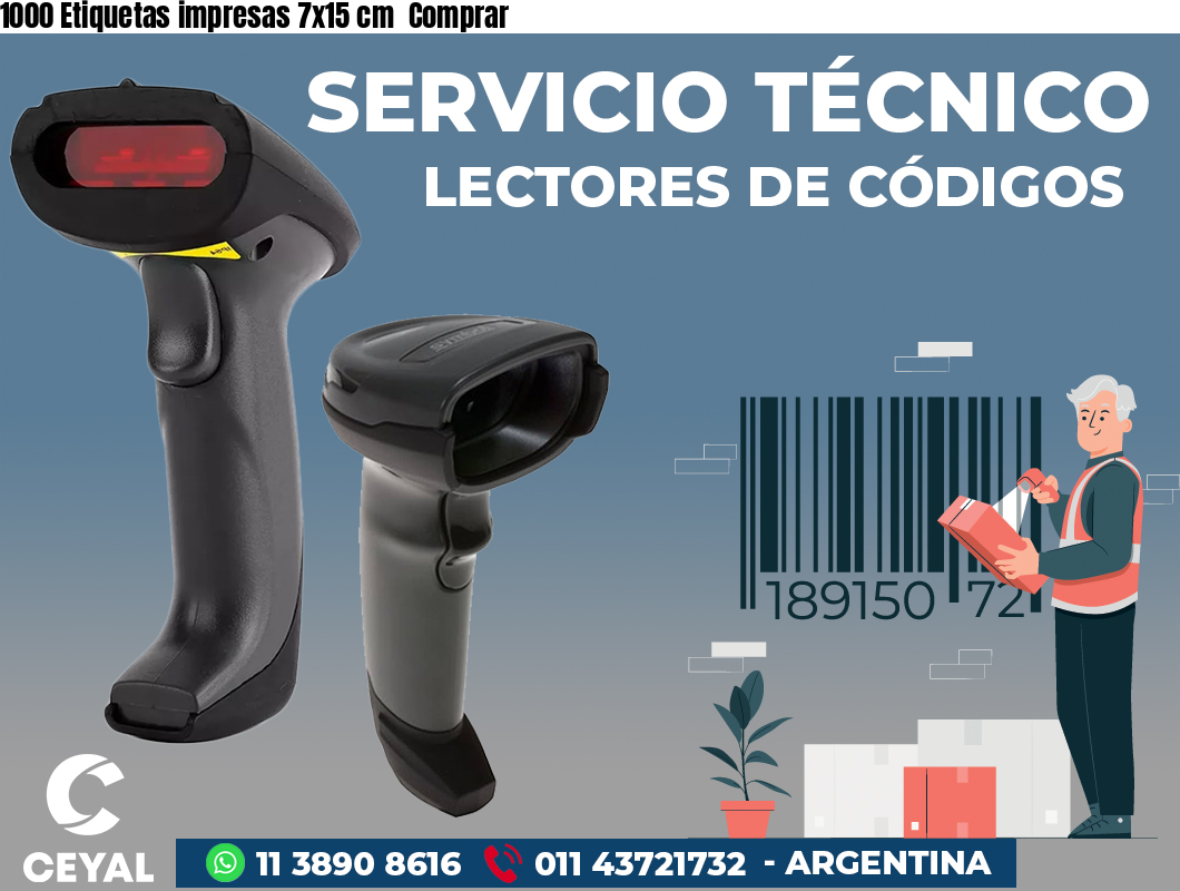 1000 Etiquetas impresas 7x15 cm Comprar
