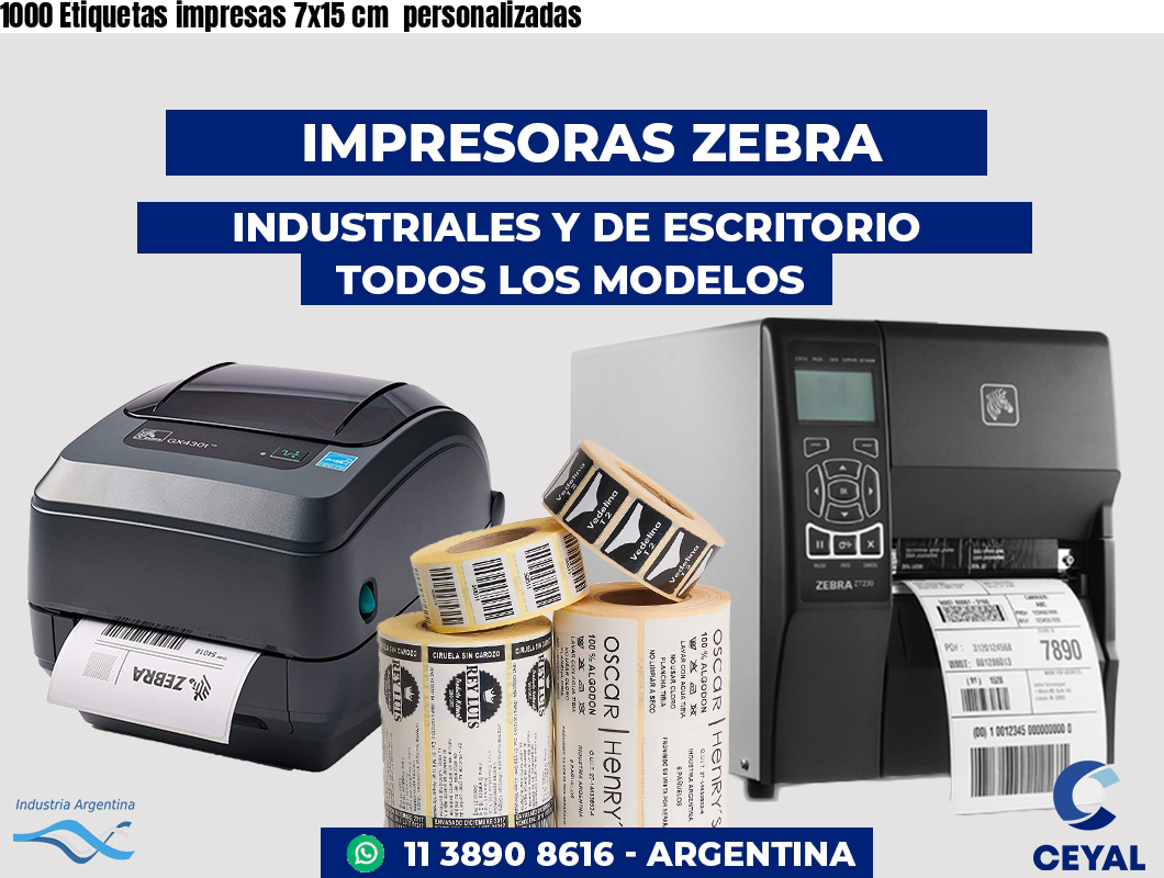 1000 Etiquetas impresas 7x15 cm  personalizadas