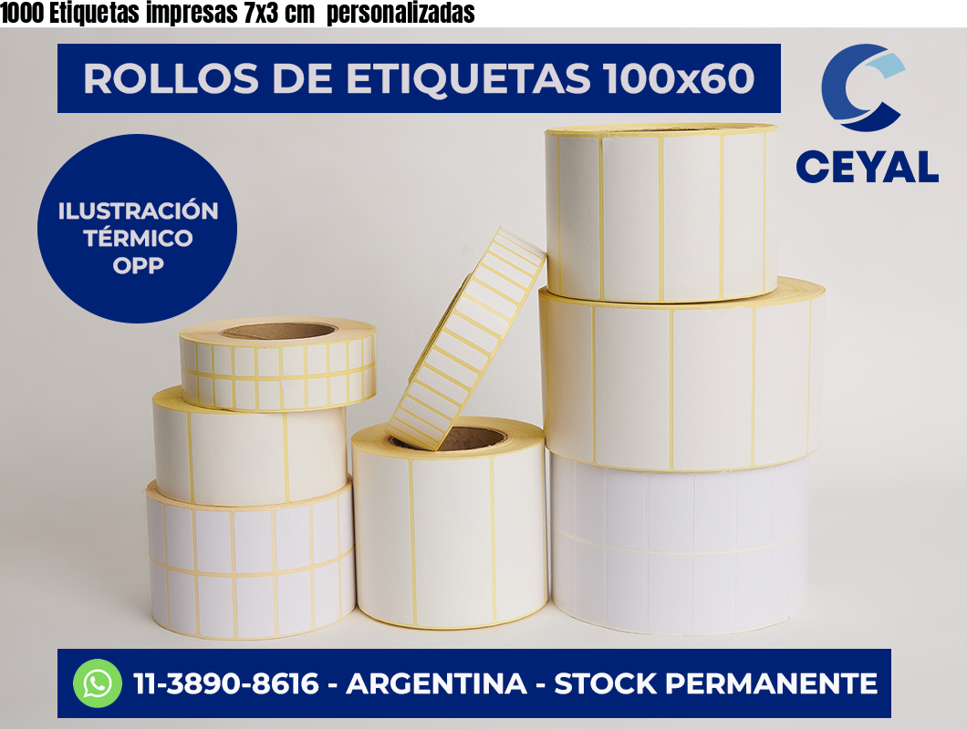 1000 Etiquetas impresas 7×3 cm  personalizadas