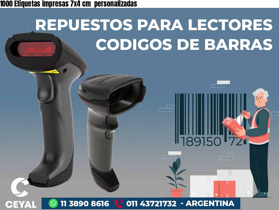 1000 Etiquetas impresas 7x4 cm  personalizadas