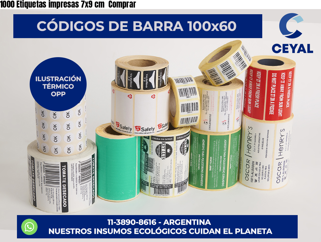 1000 Etiquetas impresas 7×9 cm  Comprar