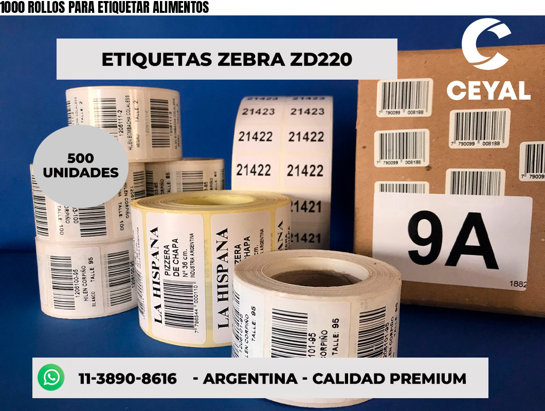 1000 ROLLOS PARA ETIQUETAR ALIMENTOS