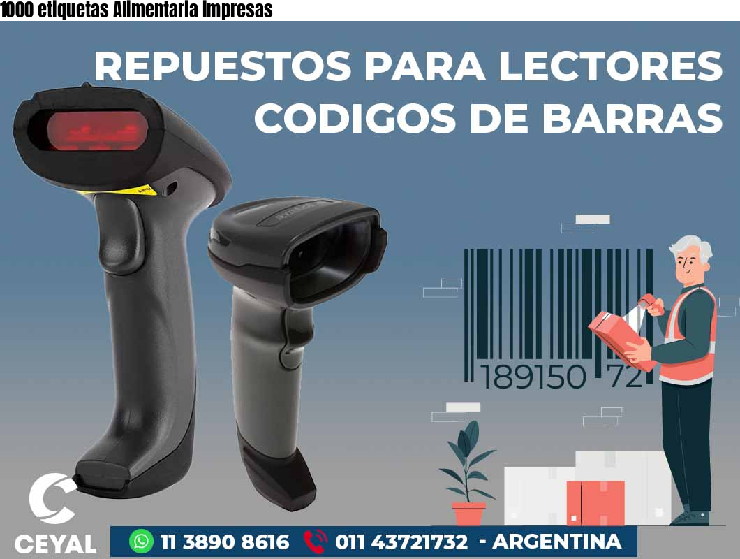 1000 etiquetas Alimentaria impresas