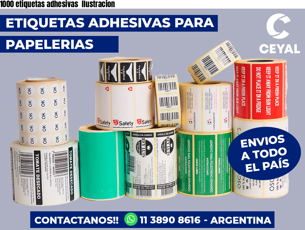 1000 etiquetas adhesivas Ilustracion