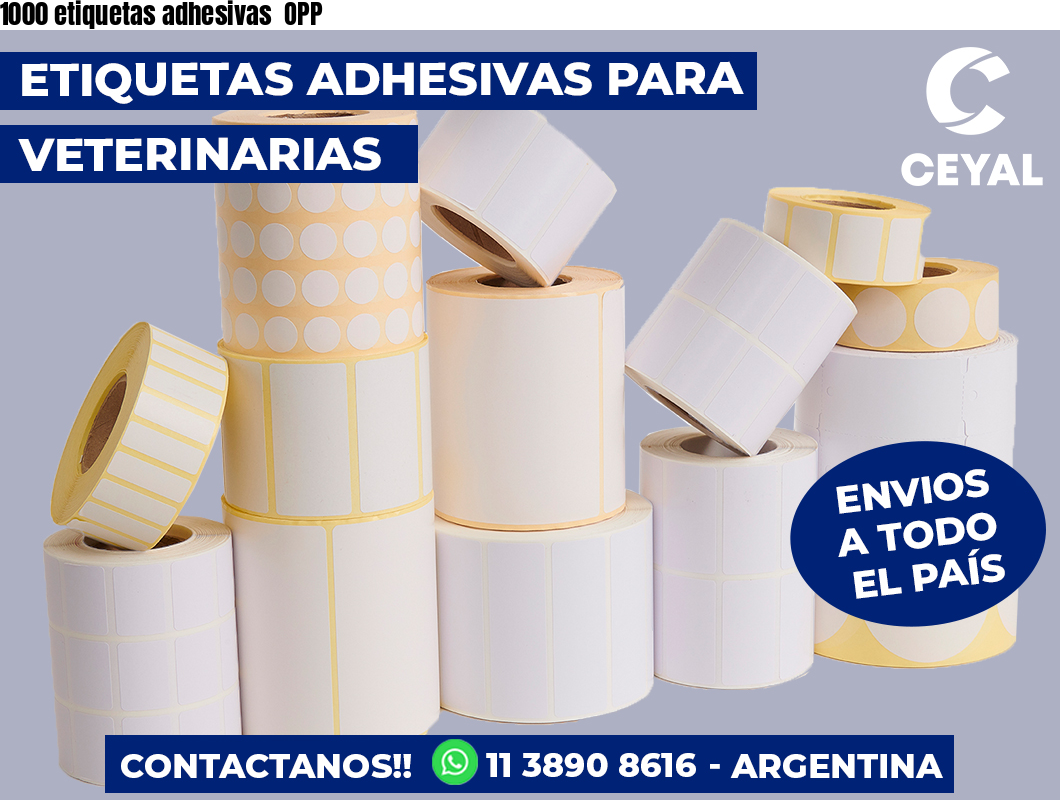 1000 etiquetas adhesivas OPP