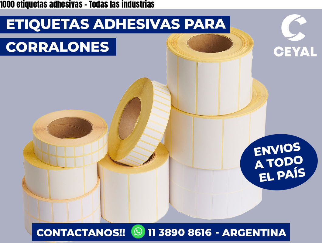 1000 etiquetas adhesivas - Todas las industrias