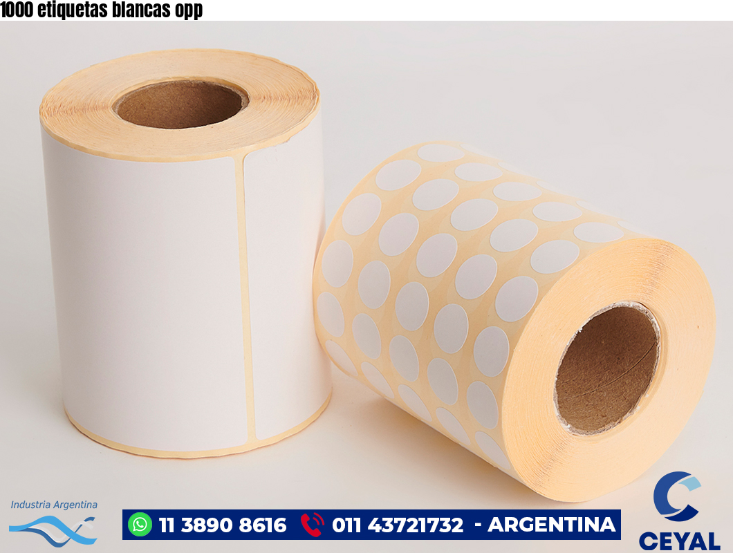 1000 etiquetas blancas opp