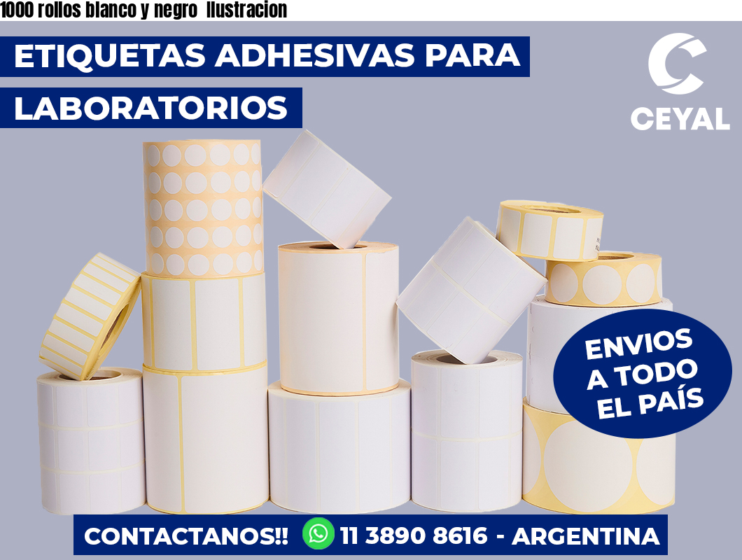 1000 rollos blanco y negro Ilustracion