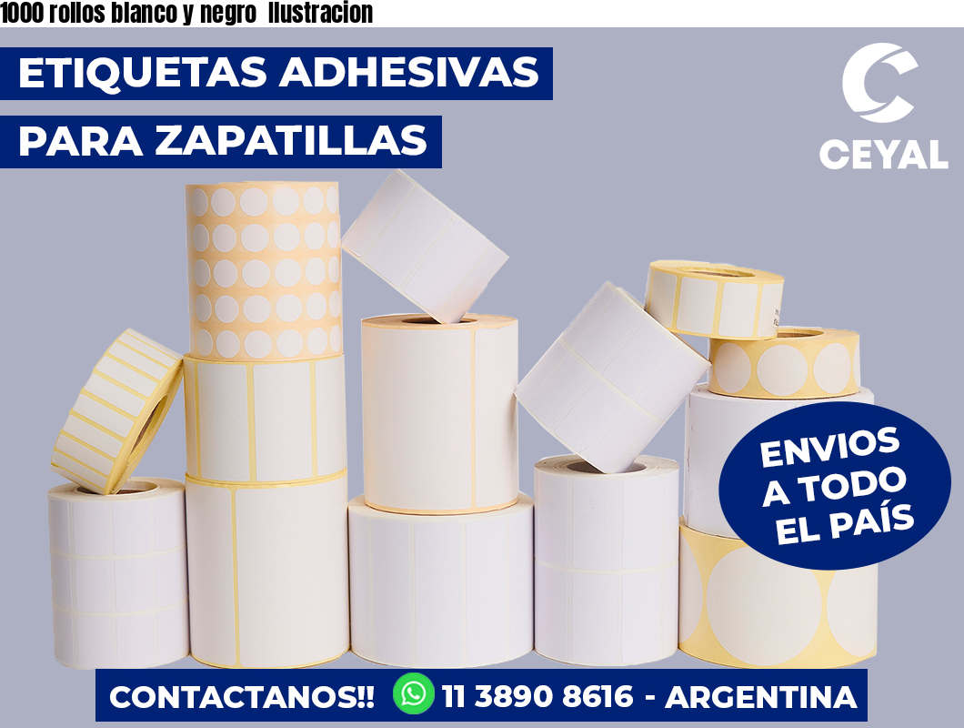 1000 rollos blanco y negro  Ilustracion