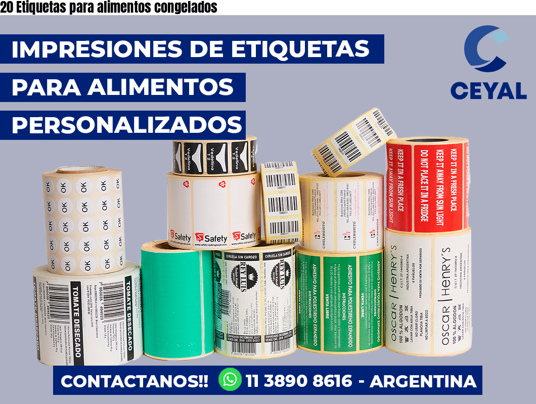 20 Etiquetas para alimentos congelados
