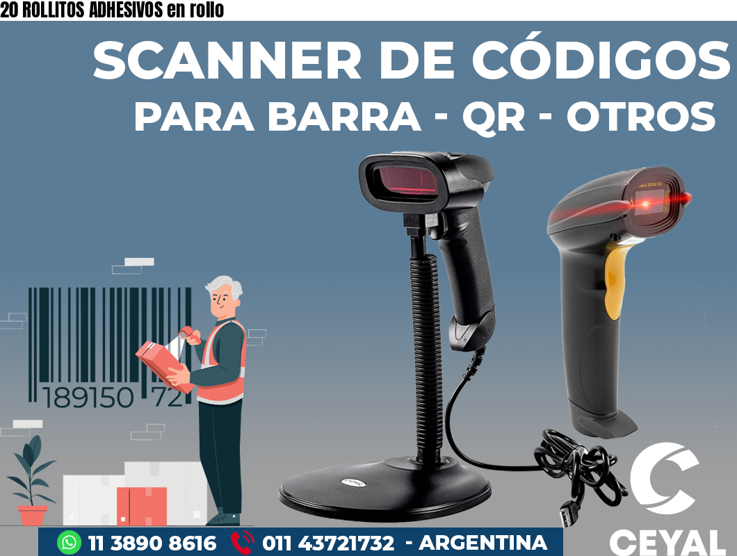 20 ROLLITOS ADHESIVOS en rollo