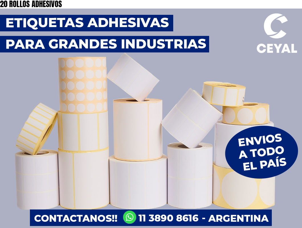 20 ROLLOS ADHESIVOS