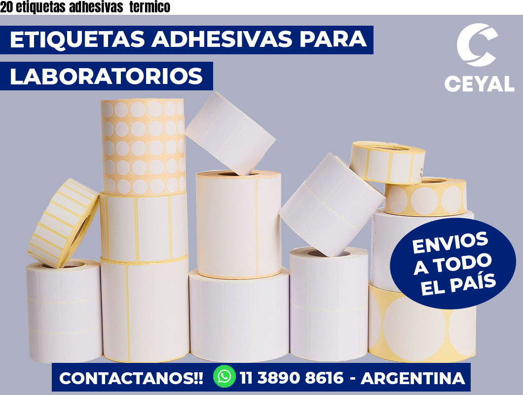 20 etiquetas adhesivas termico