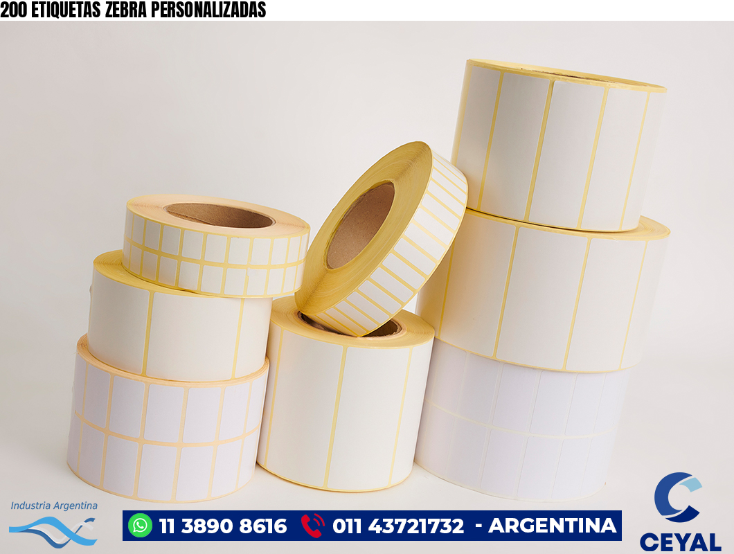 200 ETIQUETAS ZEBRA PERSONALIZADAS