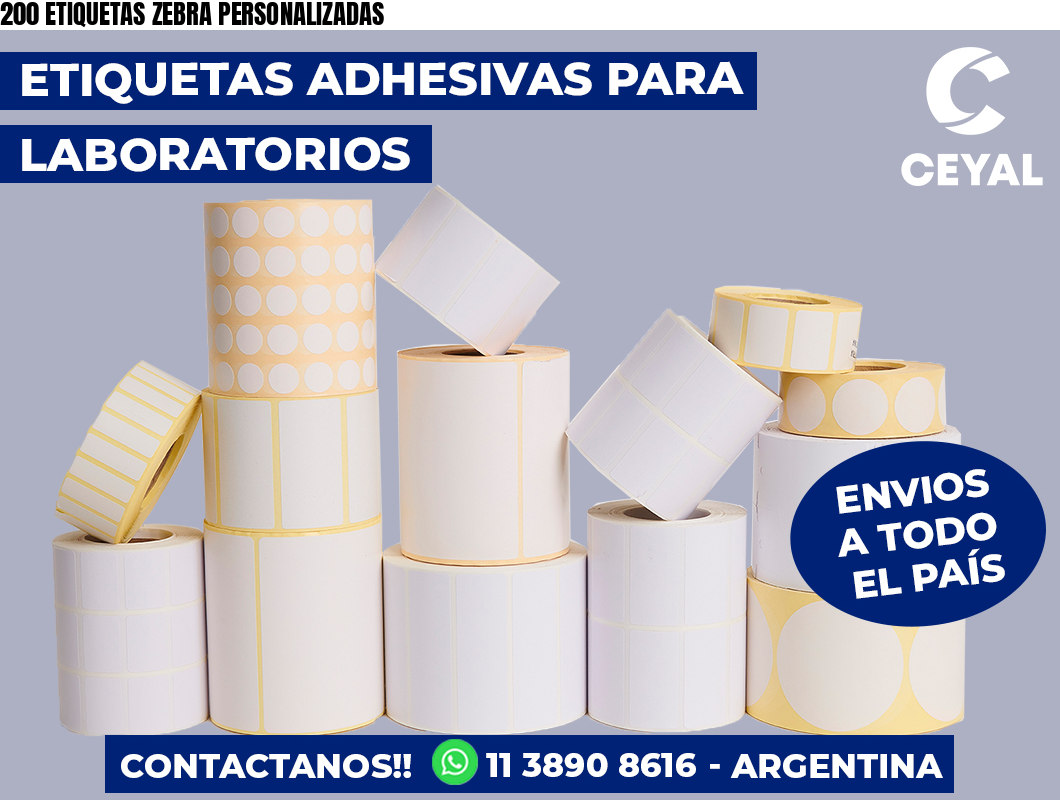 200 ETIQUETAS ZEBRA PERSONALIZADAS