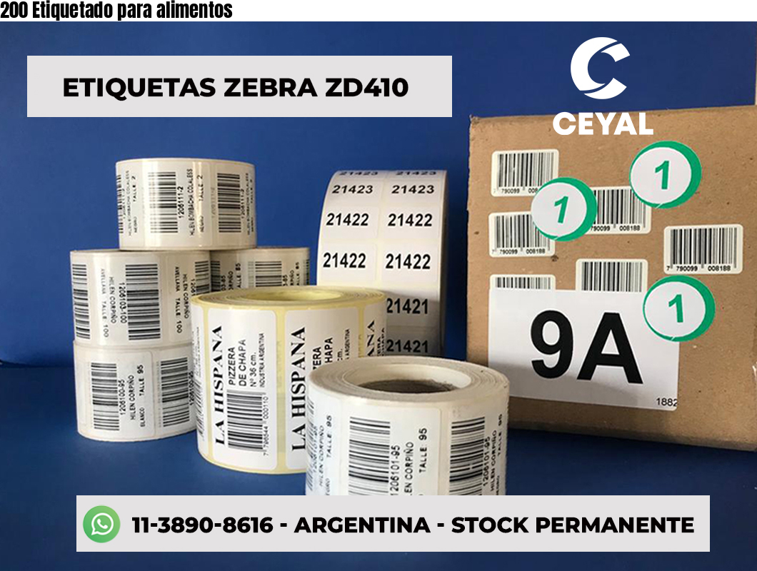 200 Etiquetado para alimentos