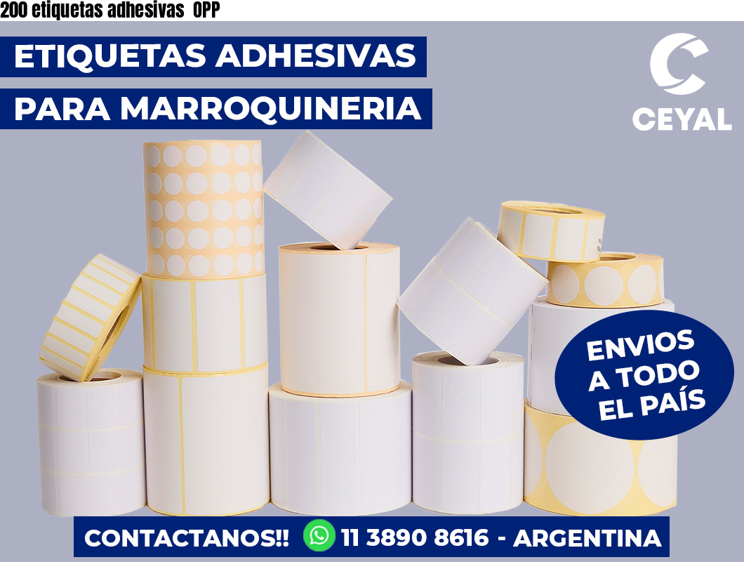 200 etiquetas adhesivas OPP
