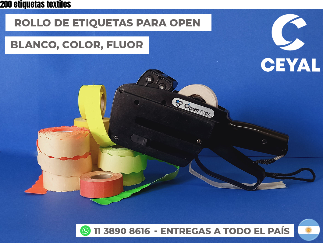 200 etiquetas textiles