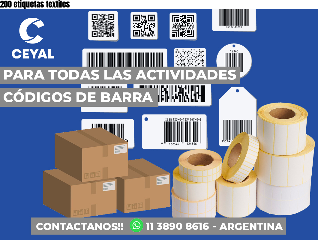 200 etiquetas textiles