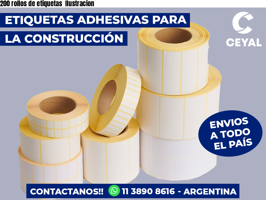 200 rollos de etiquetas Ilustracion