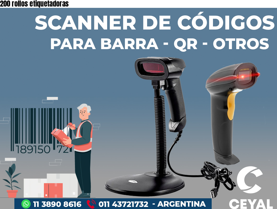 200 rollos etiquetadoras