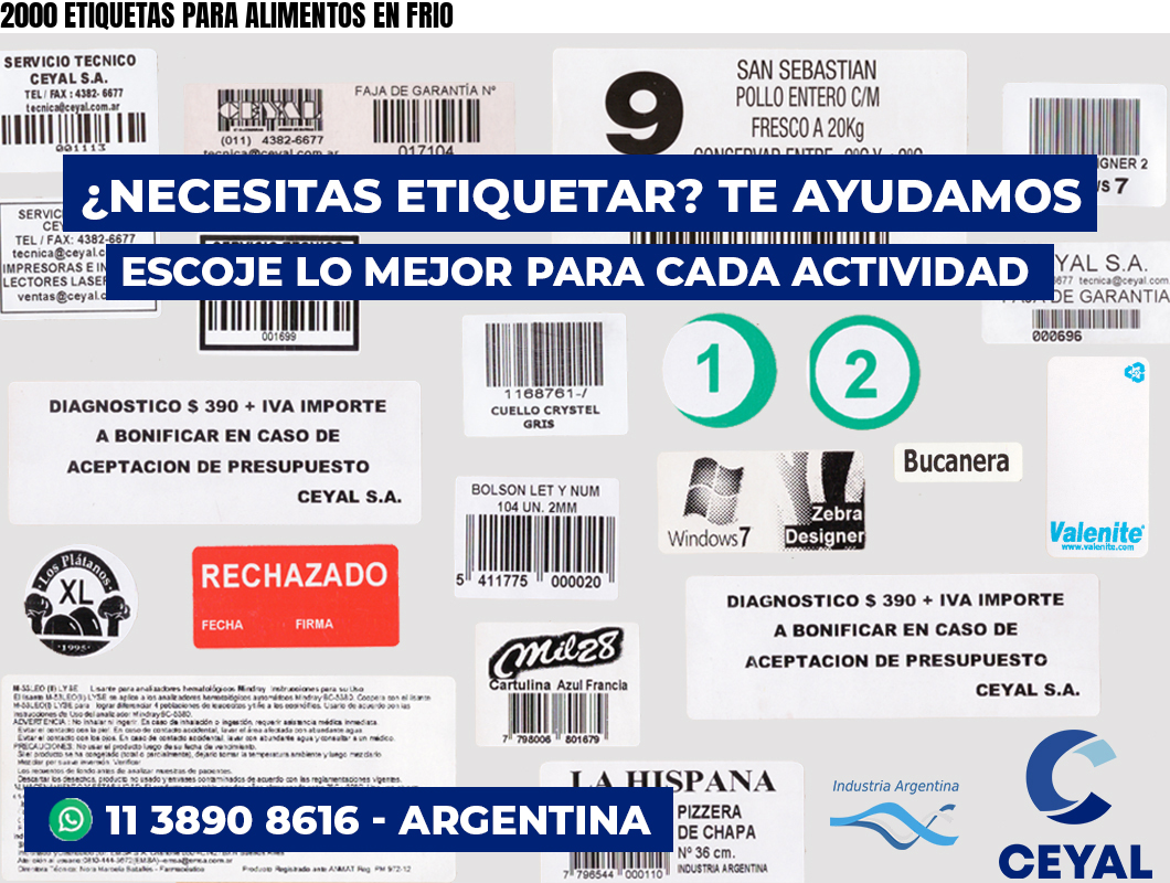 2000 ETIQUETAS PARA ALIMENTOS EN FRIO