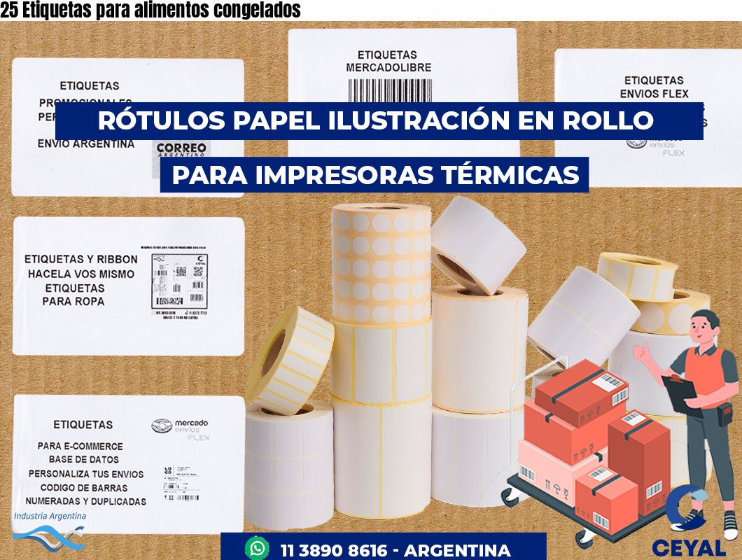 25 Etiquetas para alimentos congelados