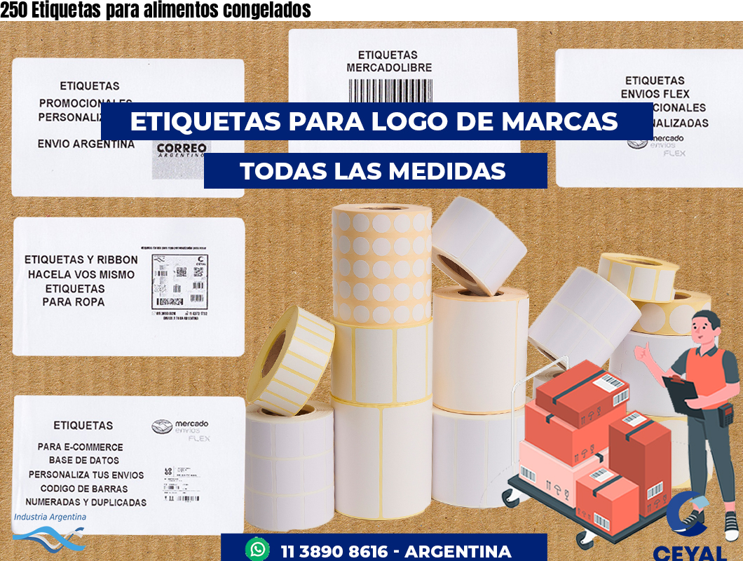 250 Etiquetas para alimentos congelados