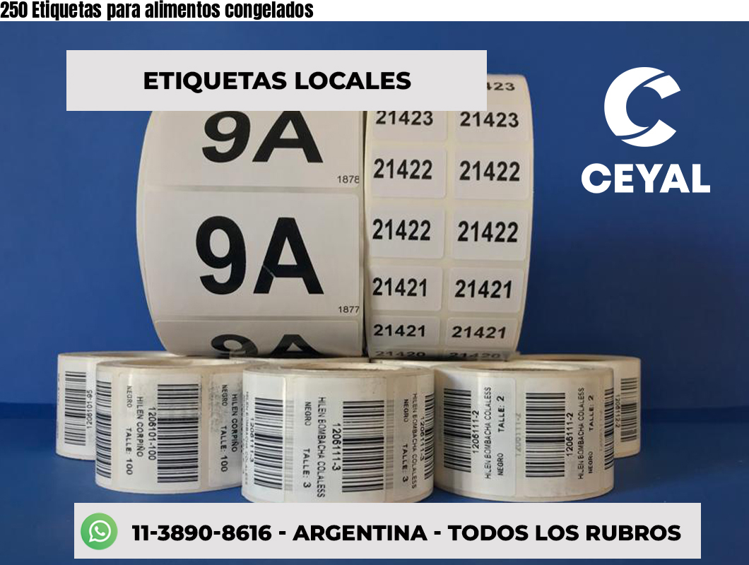 250 Etiquetas para alimentos congelados