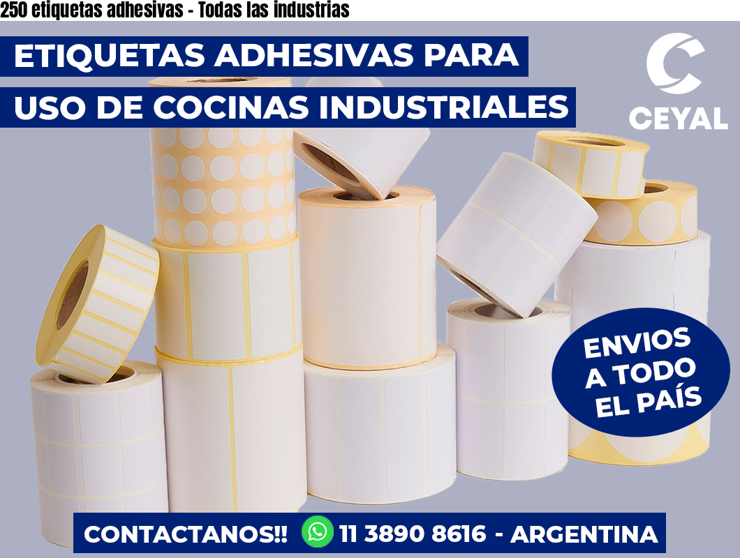 250 etiquetas adhesivas - Todas las industrias