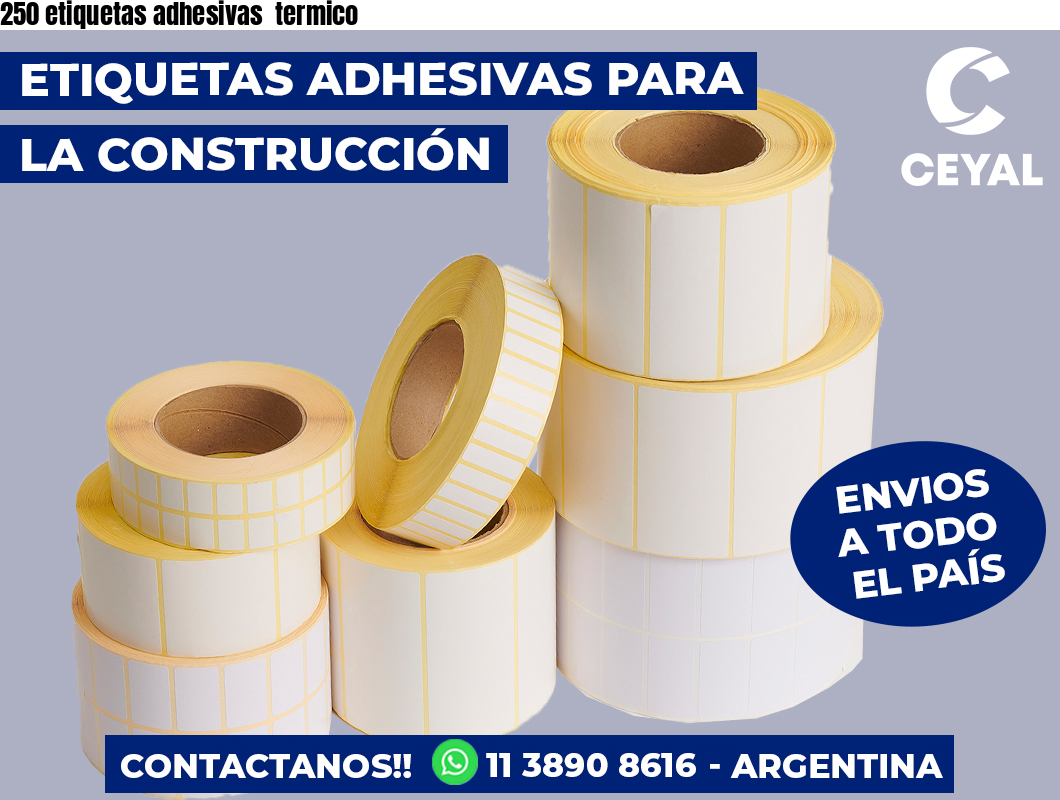 250 etiquetas adhesivas termico