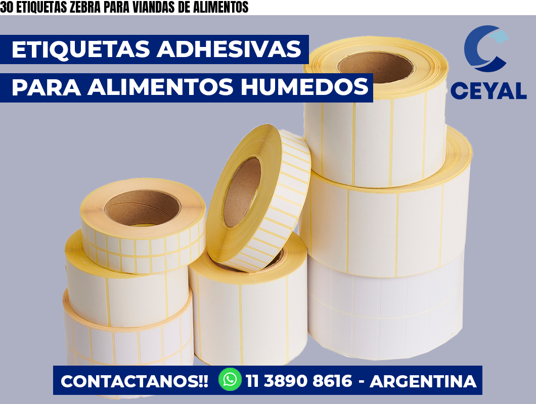 30 ETIQUETAS ZEBRA PARA VIANDAS DE ALIMENTOS