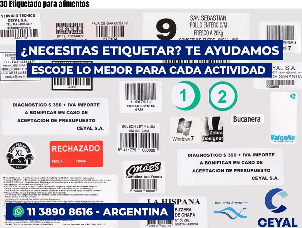 30 Etiquetado para alimentos