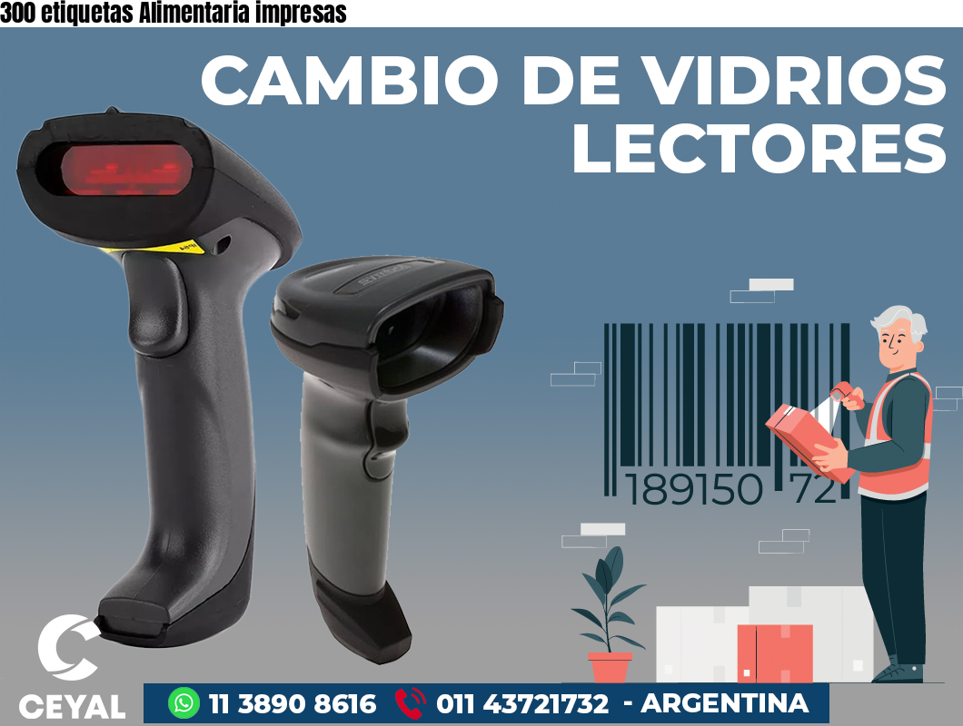 300 etiquetas Alimentaria impresas