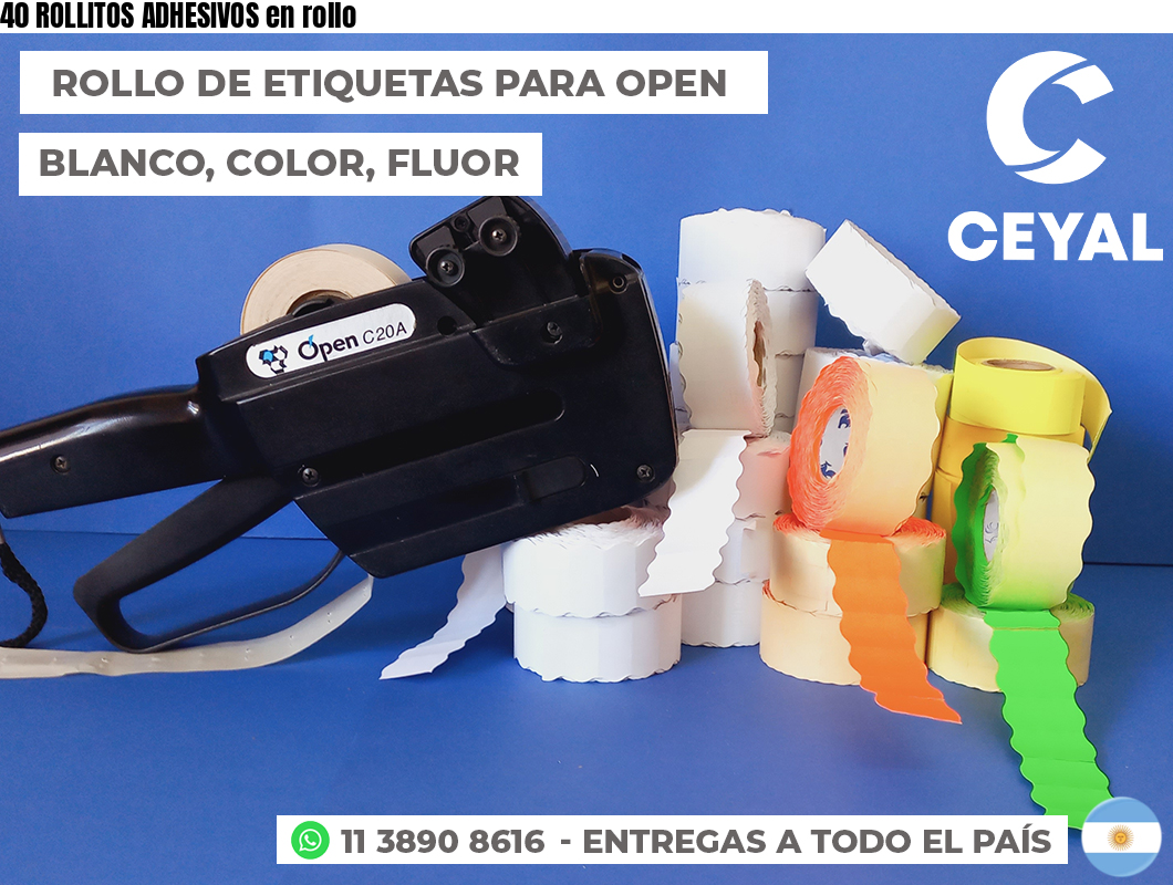 40 ROLLITOS ADHESIVOS en rollo