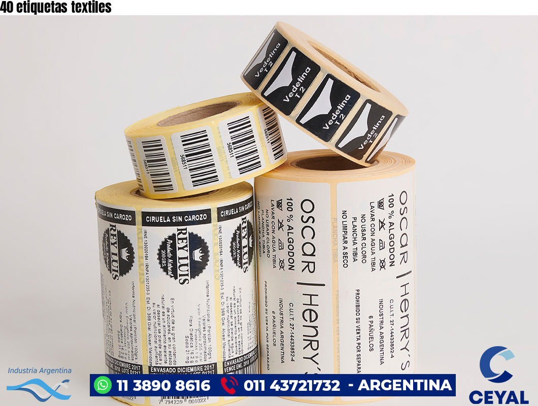 40 etiquetas textiles