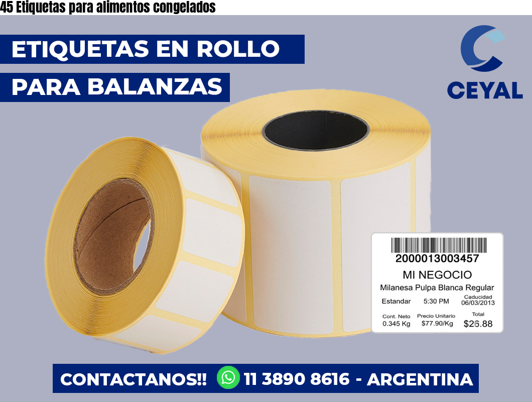 45 Etiquetas para alimentos congelados